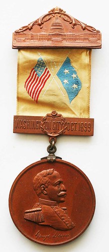 Dewey at Manila relic medal with ribbon obverse