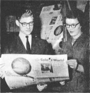 Dick and Shirley Johnson review first issue of COIN World