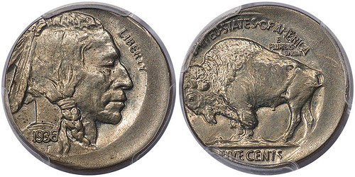 1936 Off-center Buffalo Nickel