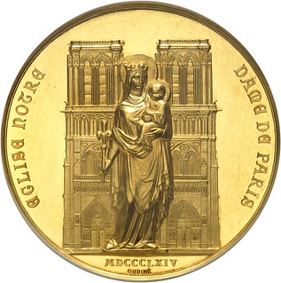 1864 Gold Notre Dame Restoration Medal obverse