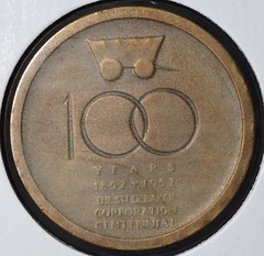 1952 Studebaker Centennial Medal reverse