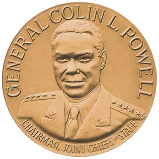1991 General Colin Powell Bronze Medal Obverse