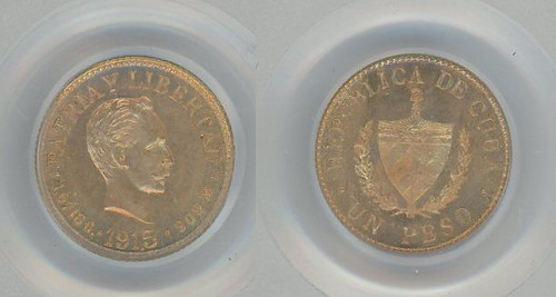 1915 Cuba Gold Peso
