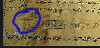 1792 George Washington bond circled dollar sign