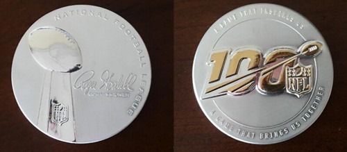 NFL 100 challenge coin
