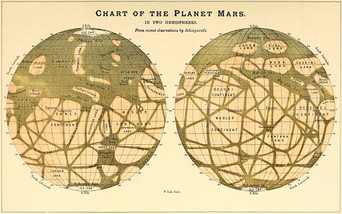 Chart of the planet Mars