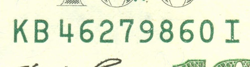 U.S. Federan Reserve Note serial number
