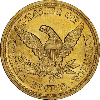 Finest Known 1854-S Half Eagle reverse
