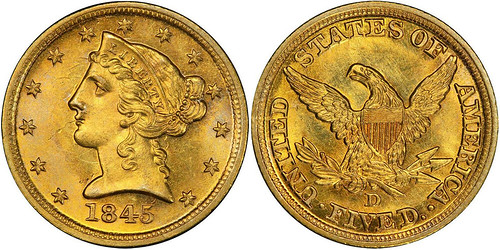 1845-D Half Eagle