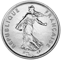 1970 France 5 Francs obverse