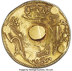 Grenada gold Counterstamped 66 Shillings reverse