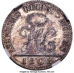 1808 Haiti Henri Christophe 15 Sols Silver Pattern reverse