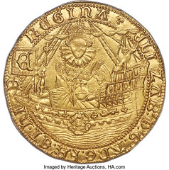 Elizabeth I Gold Ship Ryal oberse