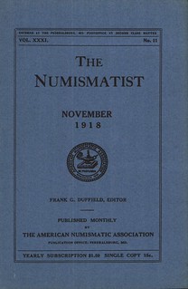 Numismatist November 1918 cover