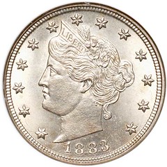 1883 No Cents Liberty Nickel obverse