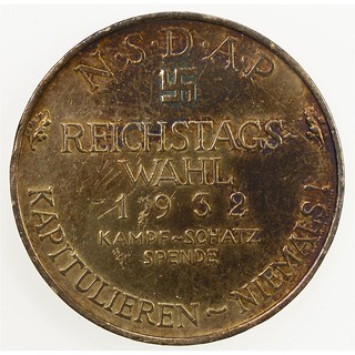 1932 Weimar Republic Nazi Medal reverse