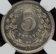 1900 Colombia 5 Centavos Pattern reverse