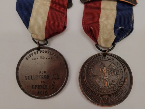 Portland Spanish flu medal