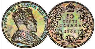 1905 specimen Canadian half dollar