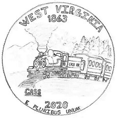 West Virginia Quarter design Cass Train
