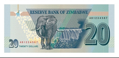 Zimbabwe 2020 $20 note front