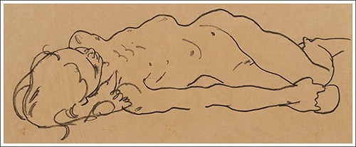 Egon Schiele Reclining N_de Girl