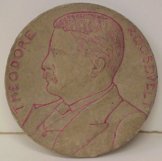 Macerated paper Roosevelt presidential medal obverse