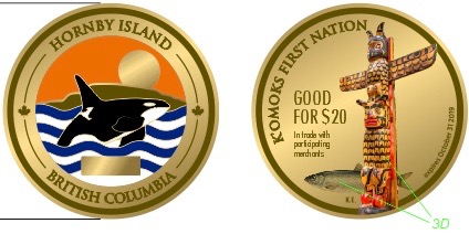 2019 Hornby Island Trade token