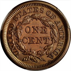 1853 Braided Hair Cent reverse