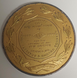 1926 Union Asbestos and Rubber Company Sesquicentennial Medal reverse