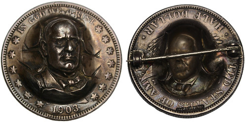 William McKinley silver Repoussé Badge
