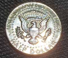 Counterfeit 1964 Kennedy Half Dollar reverse