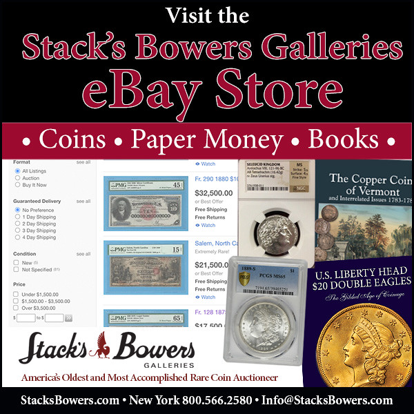 Stacks-Bowers E-Sylum ad 2020-08-23 eBay