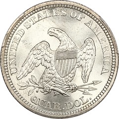 1864 Seated Quarter reverse