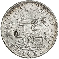 1749 Coiunterstamped Pillar Dollar obverse