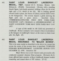 Lindbergh St. Louis Lunch medal listing