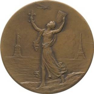 Lindbergh Major Bowes medal obverse