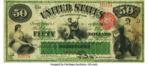 $50 1863 Interest Bearing Note