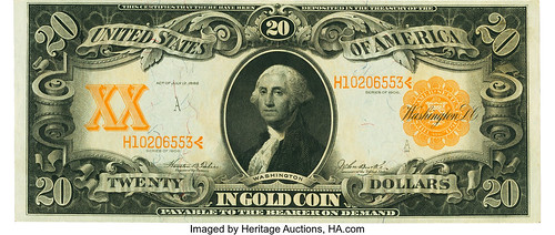 1906 $20 Gold Certificate face