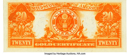 1906 $20 Gold Certificate back