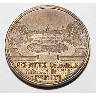 1931 Paris Colonial Exhibition Amerique Medal reverse