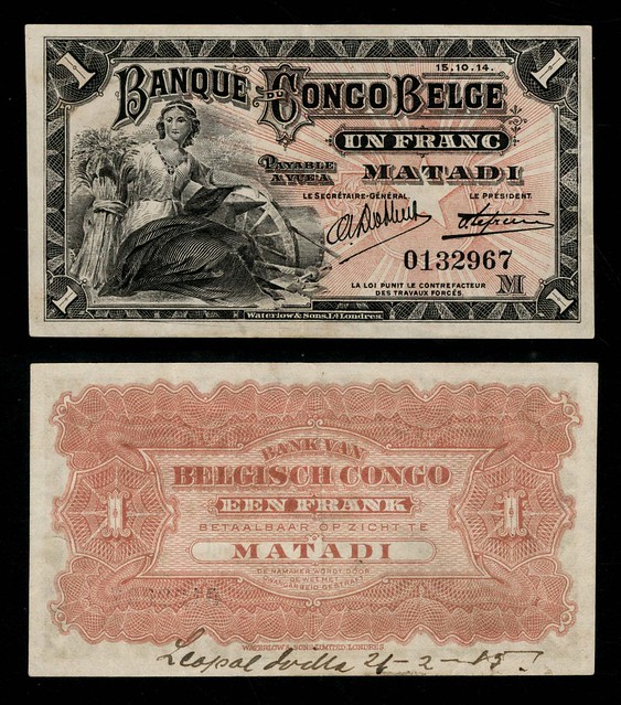 Banque du Congo Belge 1 Franc