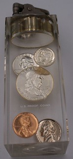 Coins in Lucite lighter_1962_proof_set