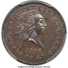 1792 Silver Center cent obverse - Simpson