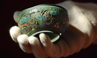 Roman enamelled bronze vessel