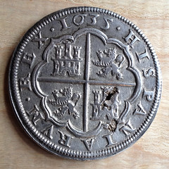 Segovia Mint 1635 8 reales in 2015 before darkening
