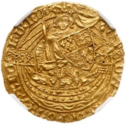 Half Noble of King Edward III obverse