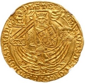 Ryal of King Edward IV Norwich mint obverse