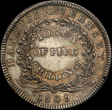 1809 Jersey Five Shillings reverse