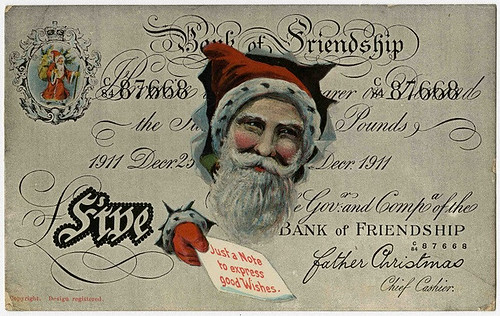 Bank of England Father Christmas £5 Postcard